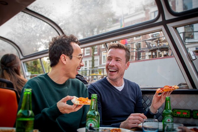 Amsterdam Guided Cruise with New York Pizza, Drinks and Ice Cream - The real deal: pizza, ice cream, and drinks onboard