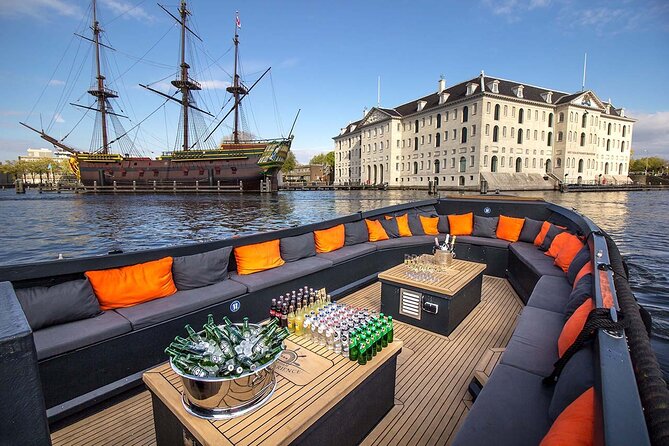 Amsterdam Luxury Canal Cruise + Unlimited Drinks & Bites option - Rijksmuseum views from the water (plus Bloemenmarkt and Leidseplein energy)