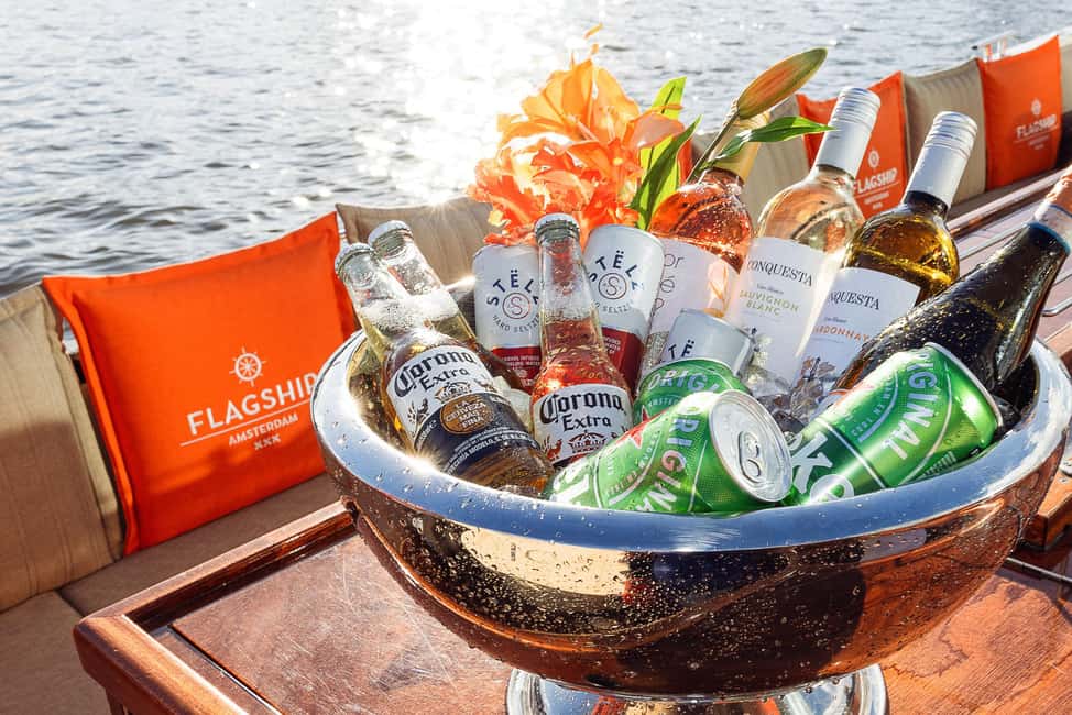 Amsterdam: Open Boat Cruise option Unlimited Drinks & Bite - Electric Boat + Live Skipper Commentary: The Good Combination