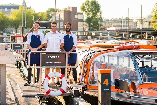 Dinner Canal Cruise Amsterdam: 4-Courses Including Drinks - Central Station at night, plus Rijksmuseum and NEMO from the water